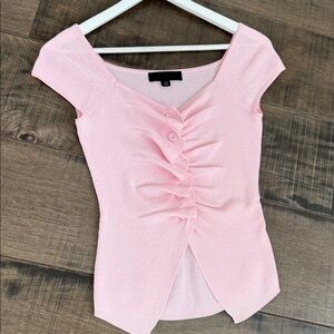 Zara Light Pink Ruched Blouse Size Small